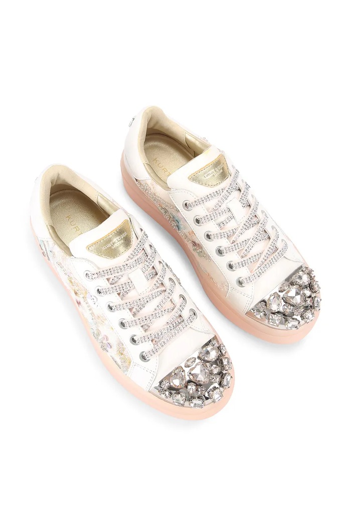 Tenisky Kurt Geiger London Crystal Toecap Cupsole 5374319189 bílá SS26