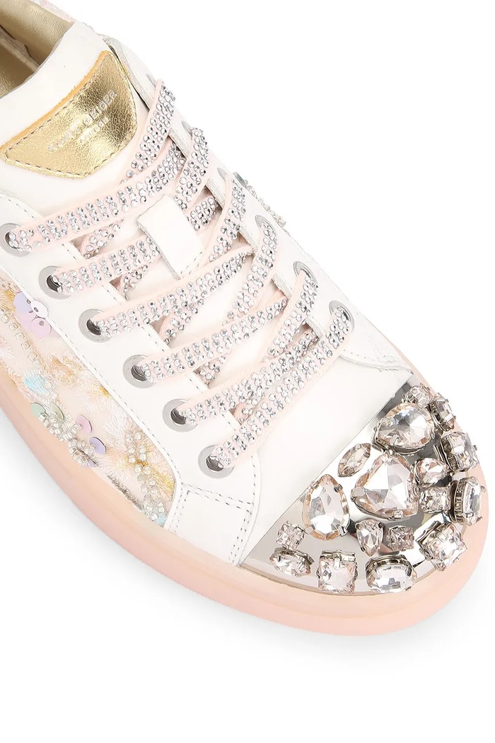 Boty Tenisky Kurt Geiger London Crystal Toecap Cupsole 5374319189 bílá