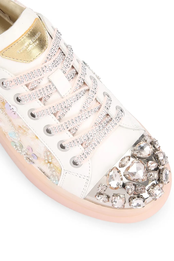 Boty Tenisky Kurt Geiger London Crystal Toecap Cupsole 5374319189 bílá