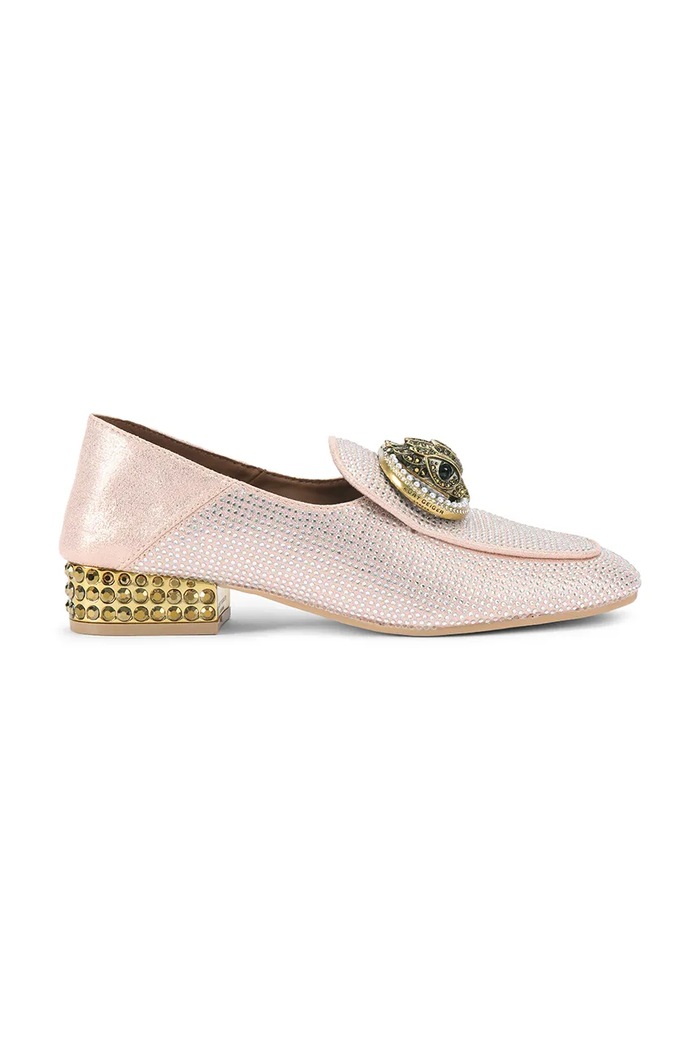 Mokasíny Kurt Geiger London Chelsea Fold Back Loafer imitácia kože strieborná 5388924069