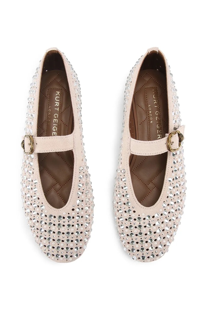 Semišové baleríny Kurt Geiger London Mayfair Ballet Flat 2656353209 béžová SS26
