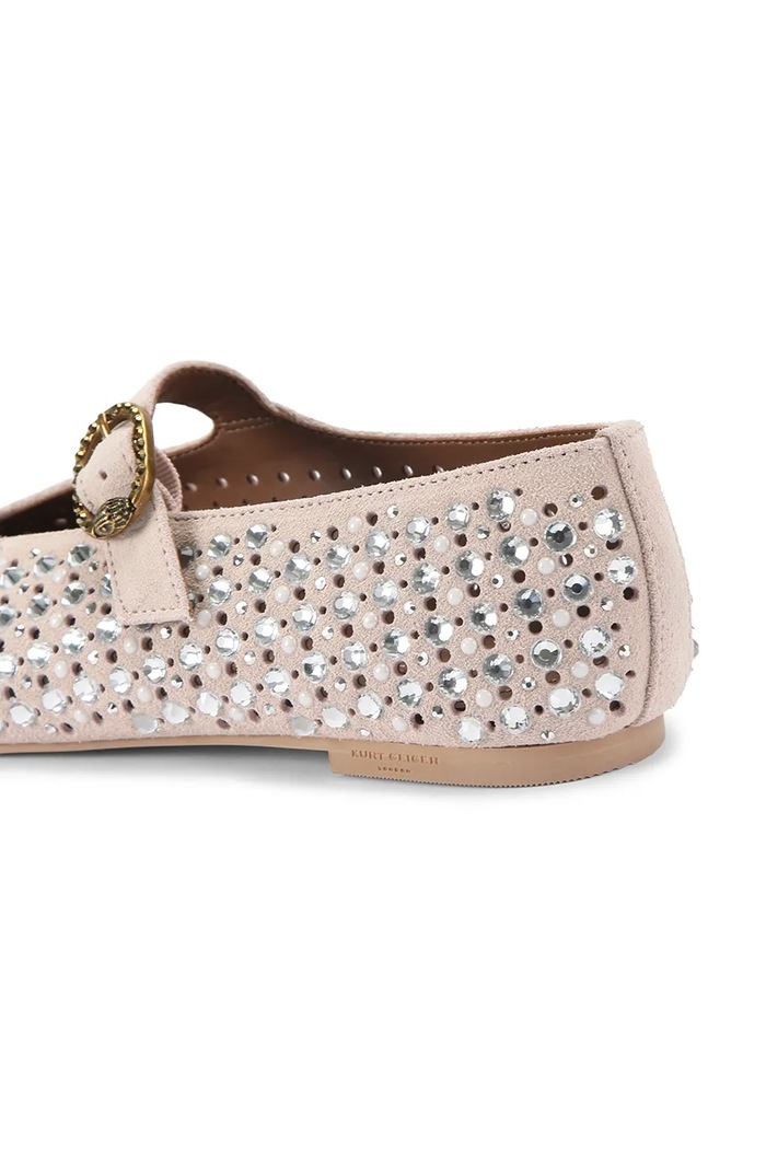 Semišové baleríny Kurt Geiger London Mayfair Ballet Flat béžová 2656353209