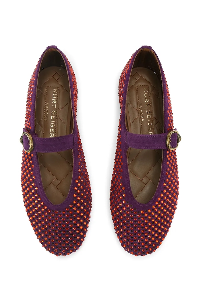 Замшевые балетки Kurt Geiger London Mayfair Ballet Flat 2656390209 бордо SS26