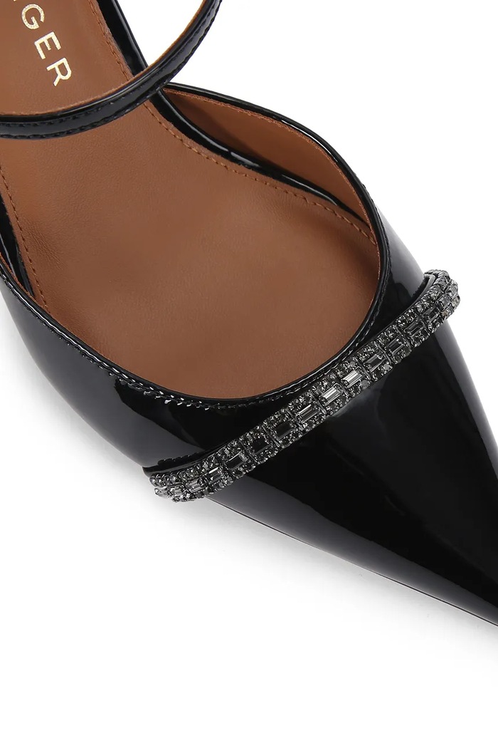 Obuwie Kurt Geiger London szpilki skórzane Strass Point Mule 5394000309 czarny