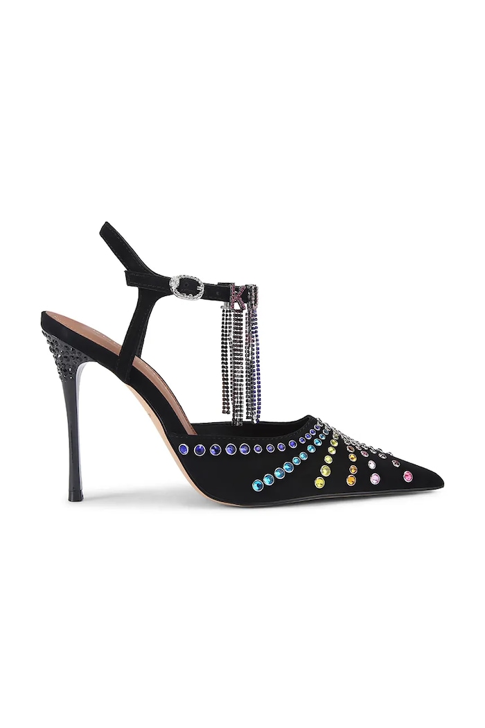 Kurt Geiger London tocuri din piele întoarsă Kurt Crystal Point calcai expus negru 5382905209