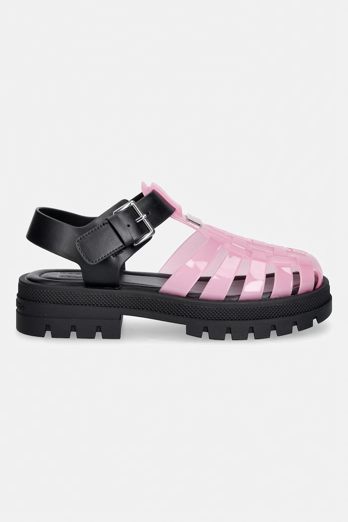 Tommy Jeans sandały z odkrytą piętą damskie TJW JELLY FISHERMAN SANDAL EN0EN02949 różowy SS26