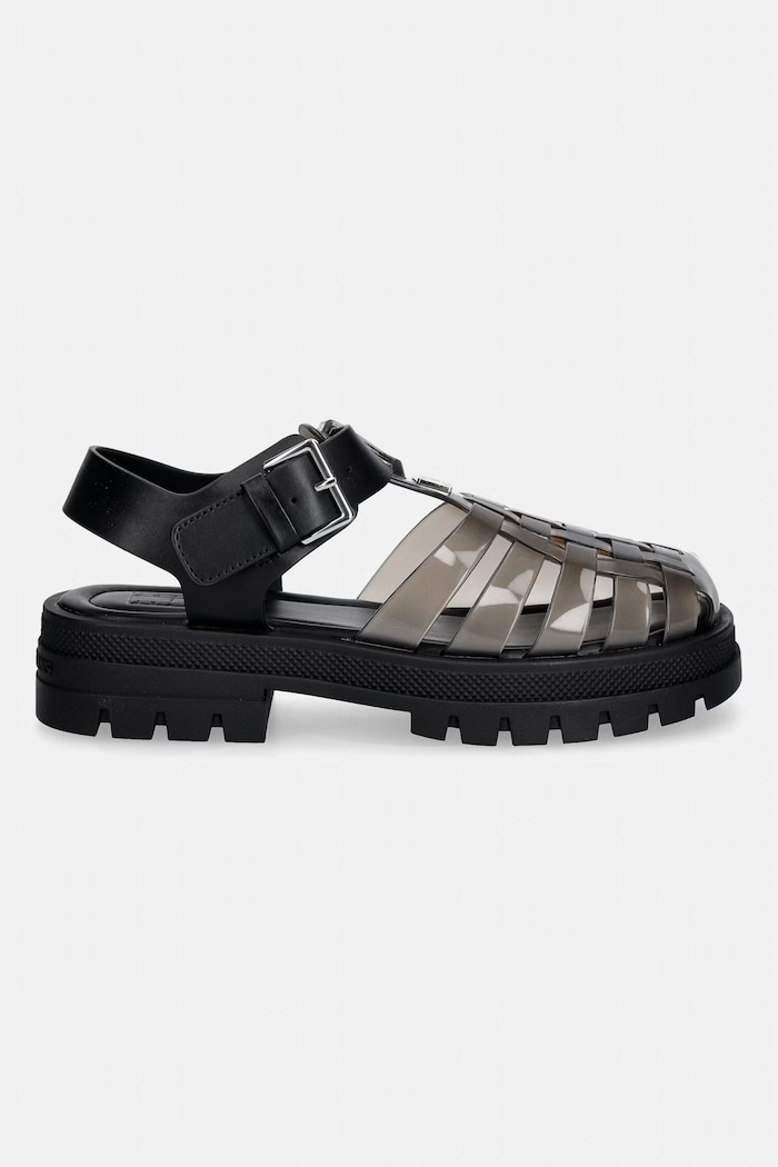 Tommy Jeans sandały z odkrytą piętą damskie TJW JELLY FISHERMAN SANDAL EN0EN02949 czarny SS26
