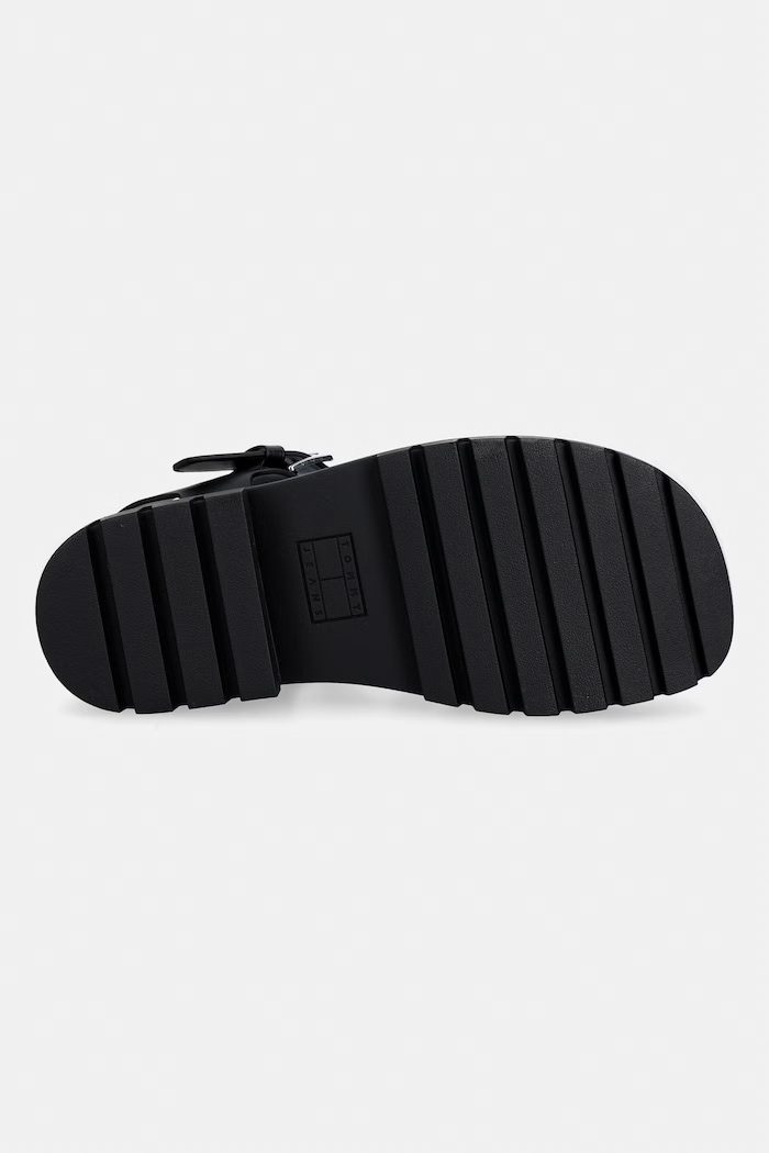 Tommy Jeans sandały z odkrytą piętą damskie TJW JELLY FISHERMAN SANDAL EN0EN02949 czarny