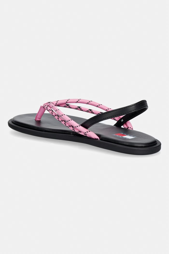 Obuwie Tommy Jeans sandały damskie TJW CASUAL ROPE SANDAL EN0EN02951 różowy