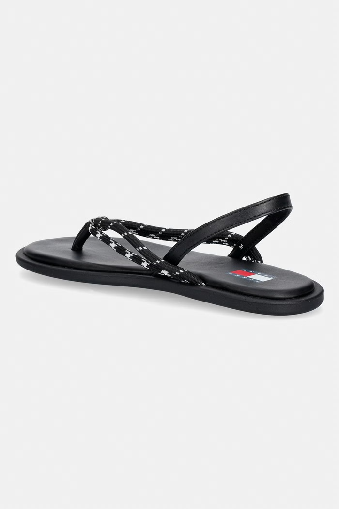 Obuwie Tommy Jeans sandały damskie TJW CASUAL ROPE SANDAL EN0EN02951 czarny
