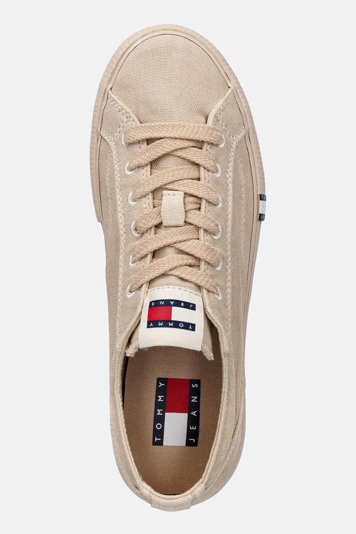 Tommy Jeans ARCHIVE VULC Y2K WASHED CANVAS tenisówki damskie beżowy EN0EN02957