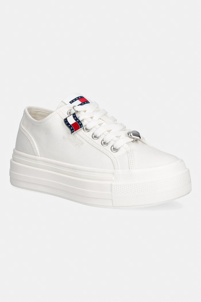 Tommy Jeans TJW FLATFORM SNEAKER CHARMS tenisówki damskie biały EN0EN02959