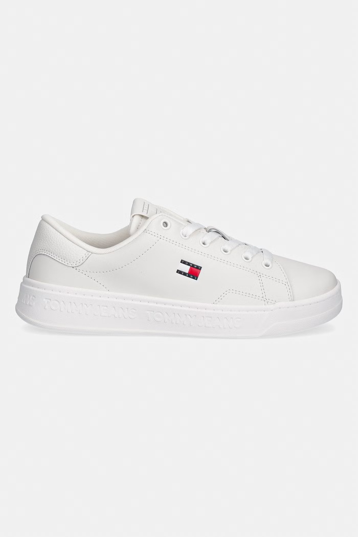 Tommy Jeans TJW SCRIPT CUPSOLE sneakers pentru femei, din piele EN0EN02960 alb SS26