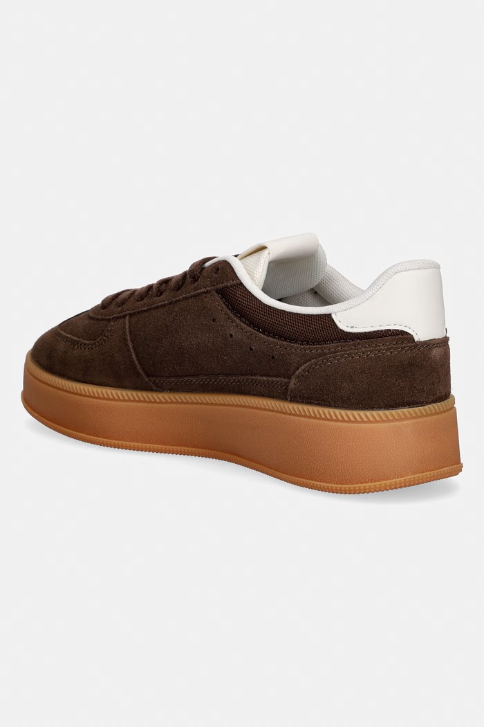 Obuwie Tommy Jeans THE GREENWICH EDGE MAX SUEDE sneakersy damskie zamszowe EN0EN02989 brązowy
