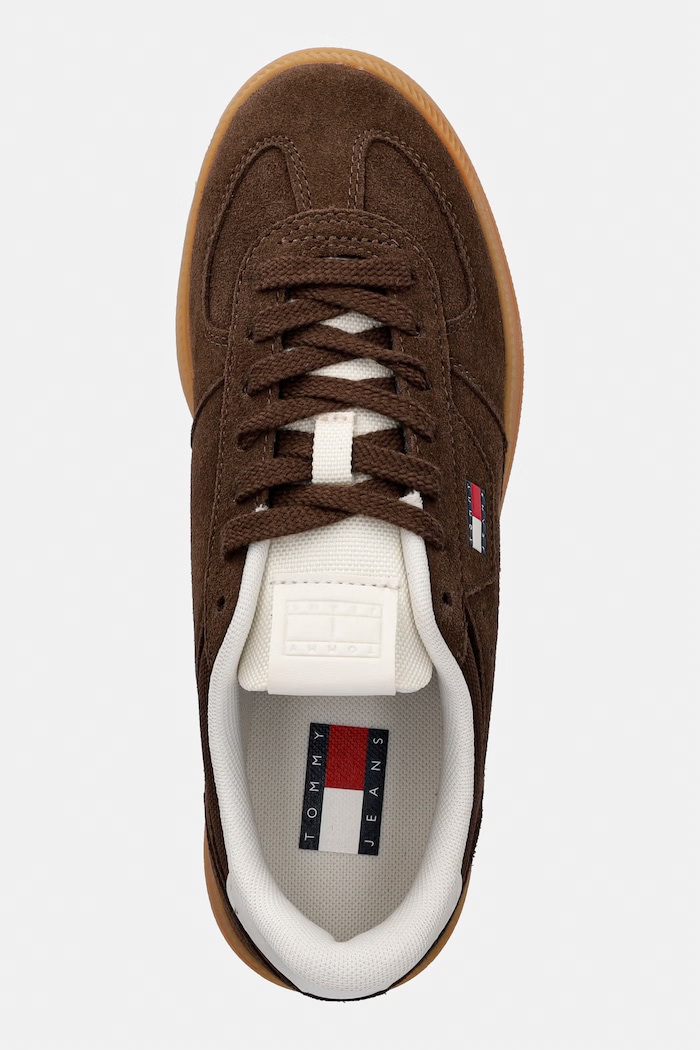 Tommy Jeans THE GREENWICH EDGE MAX SUEDE sneakersy damskie zamszowe brązowy EN0EN02989