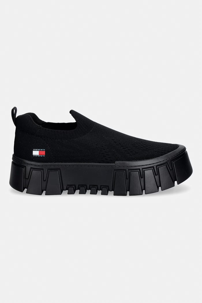 Tommy Jeans TJW CHUNKY KNIT SNEAKER sneakersy damskie EN0EN03014 czarny SS26