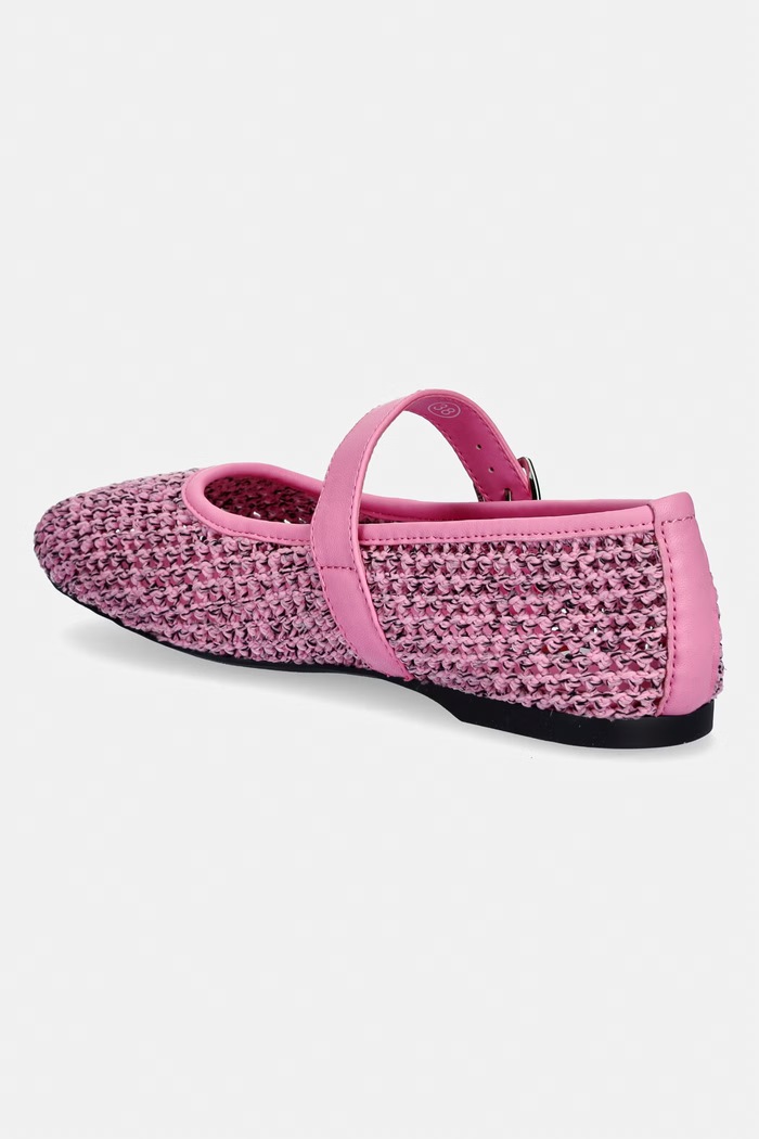 Obuwie Tommy Jeans baleriny TJW KNITTED BALLERINA EN0EN03030 różowy