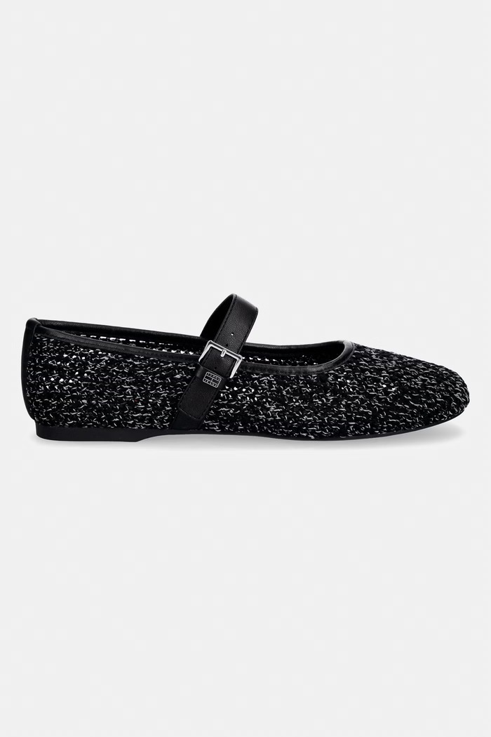 Tommy Jeans baleriny TJW KNITTED BALLERINA EN0EN03030 czarny SS26