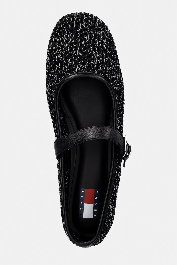 Tommy Jeans baleriny TJW KNITTED BALLERINA czarny EN0EN03030
