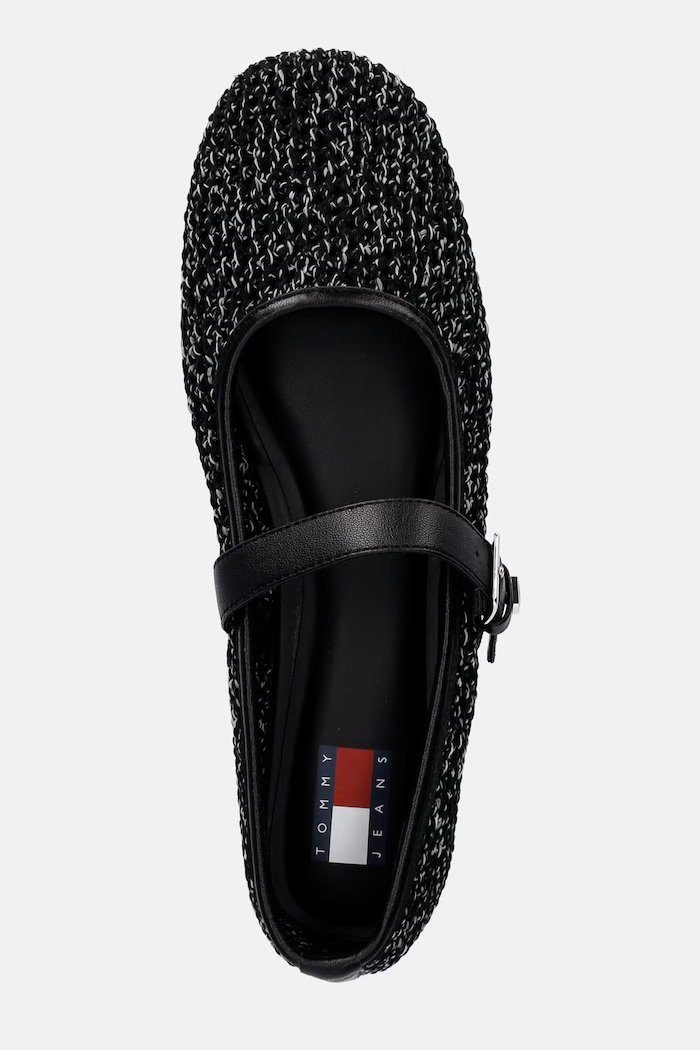 Tommy Jeans baleriny TJW KNITTED BALLERINA czarny EN0EN03030