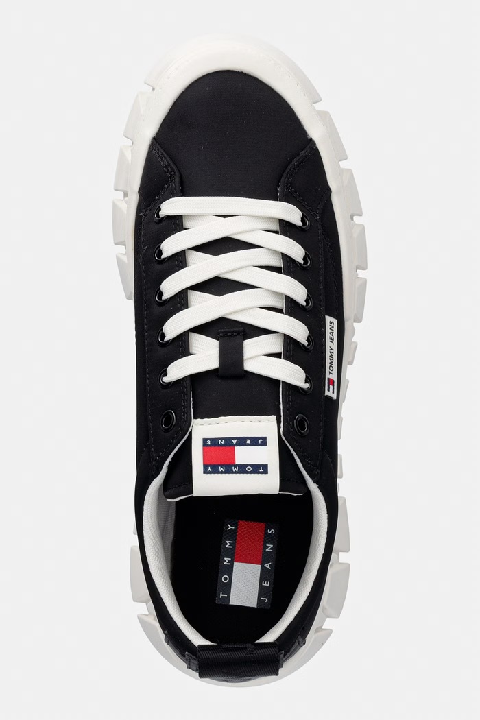 Dámske tenisky Tommy Jeans TJW FLATFORM CHUNKY SNEAKER čierna EN0EN03036