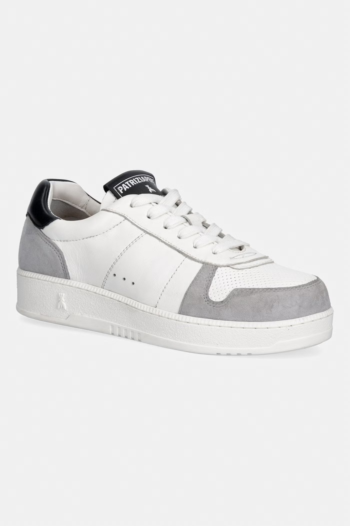 Patrizia Pepe sneakers din piele piele întoarsă alb 8Z0117.L055.F2LU