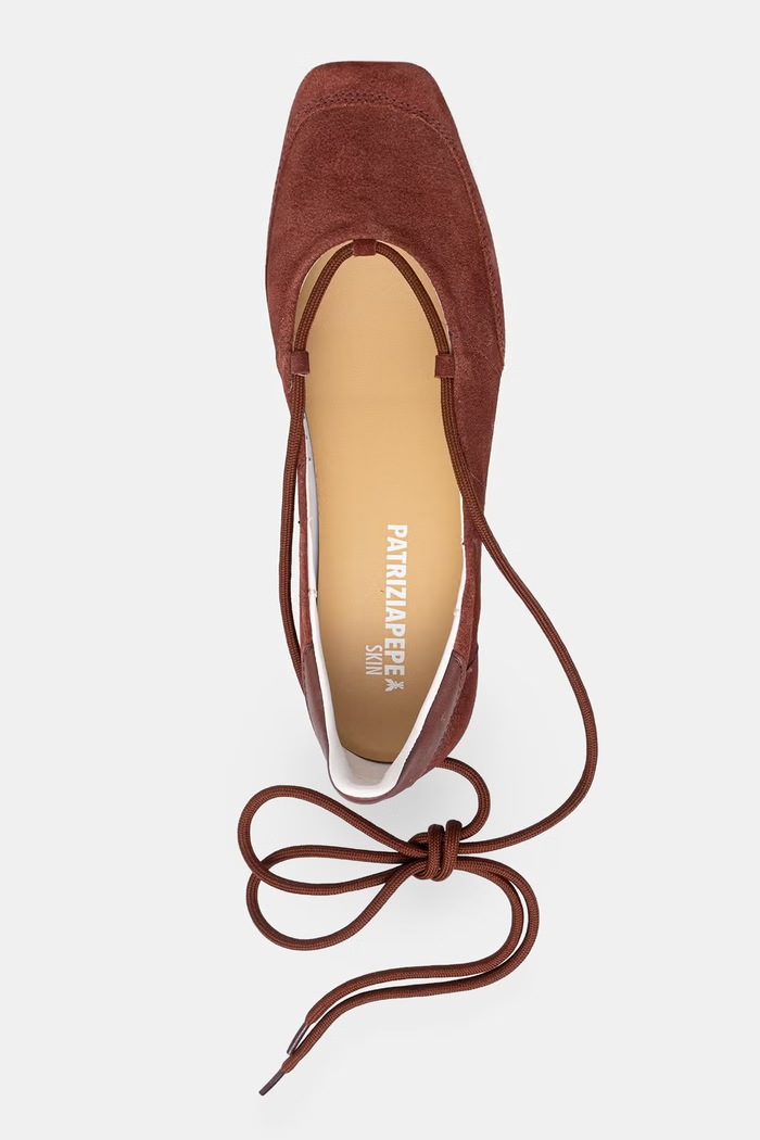 Patrizia Pepe balerini din piele întoarsă 8Z0123.L152.B882 rosu