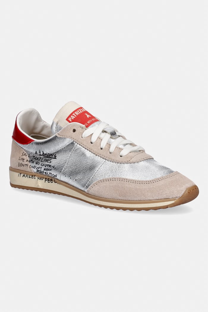 Patrizia Pepe sneakersy skórzane skóra zamszowa srebrny 8Z0135.L154.FG69