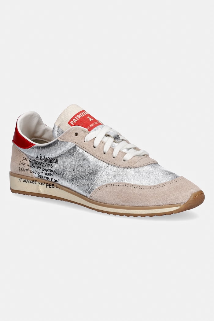 Patrizia Pepe sneakersy skórzane skóra zamszowa srebrny 8Z0135.L154.FG69