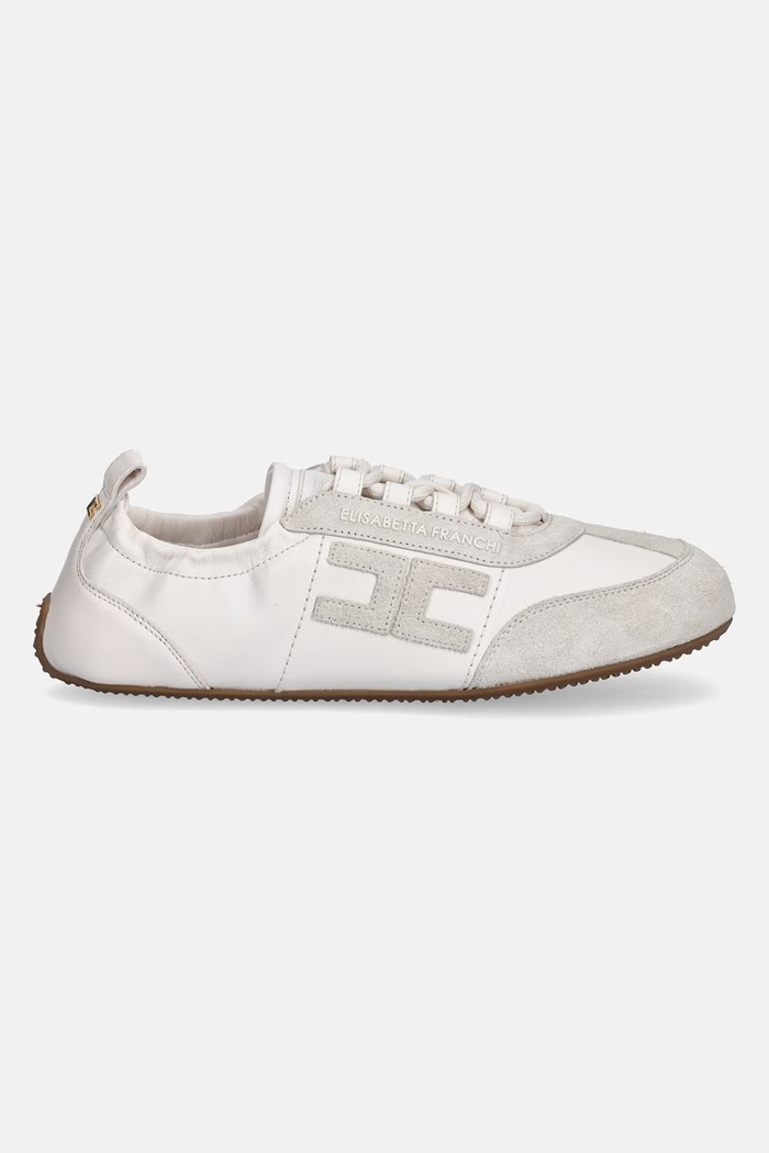 Kožené tenisky Elisabetta Franchi SA39G61E2.193 béžová SS26