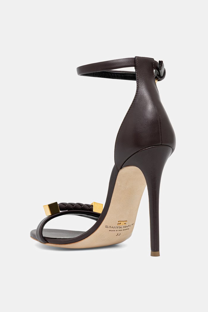 Шкіряні сандалі Elisabetta Franchi SA56L61E2.110 чорний