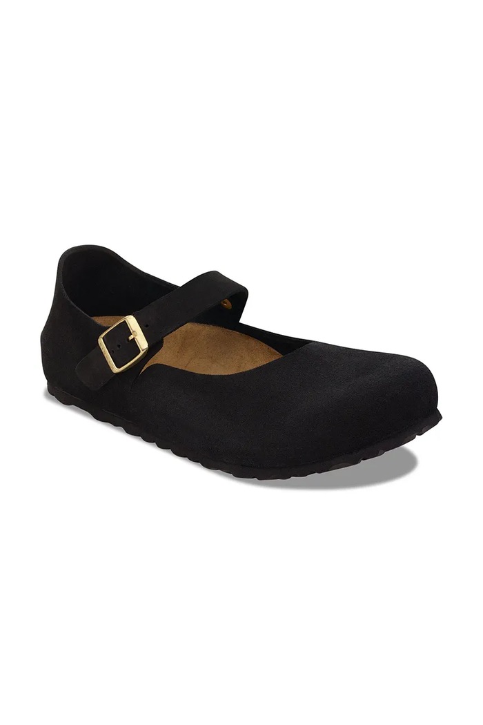 Birkenstock балеринки от велур Mantova 1030423 черен SS26