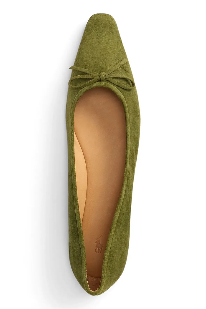 Semišové baleríny Polo Ralph Lauren Pnt Ballet Flat zelená 818P05446001.300
