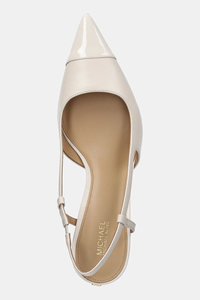MICHAEL Michael Kors bőr tűsarkú Alora Toe Cap Mid Sling fehér 40R6AOMS1L.289