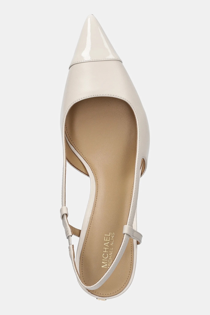 MICHAEL Michael Kors bőr tűsarkú Alora Toe Cap Mid Sling fehér 40R6AOMS1L.289