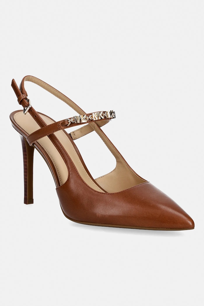 Δερμάτινες γόβες MICHAEL Michael Kors Dina Flex High Sling Pump στιλέτο καφέ 40R6DIHP1L.230