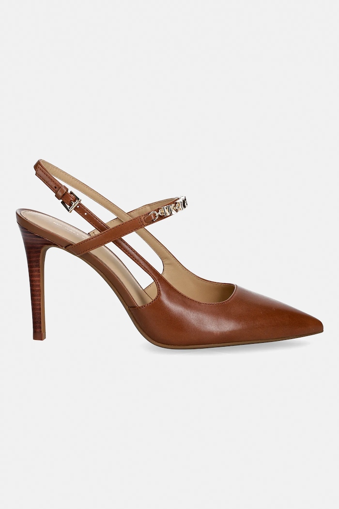 Δερμάτινες γόβες MICHAEL Michael Kors Dina Flex High Sling Pump 40R6DIHP1L.230 καφέ SS26