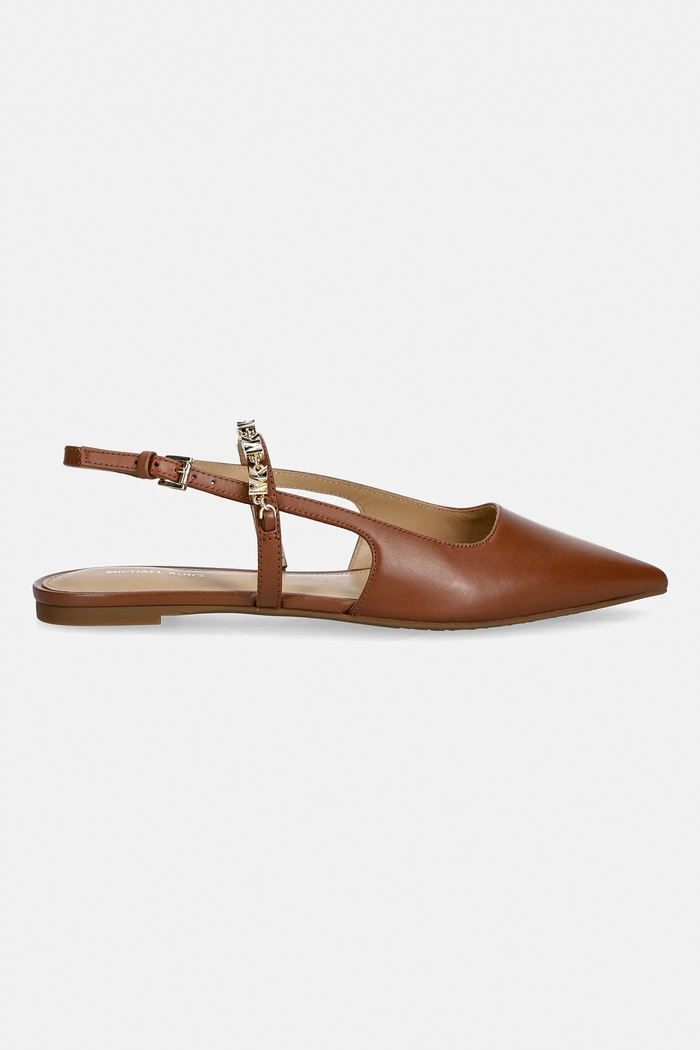 Δερμάτινες μπαλαρίνες MICHAEL Michael Kors Dina Flex Sling Flat 40R6DIFP2L.230 καφέ SS26