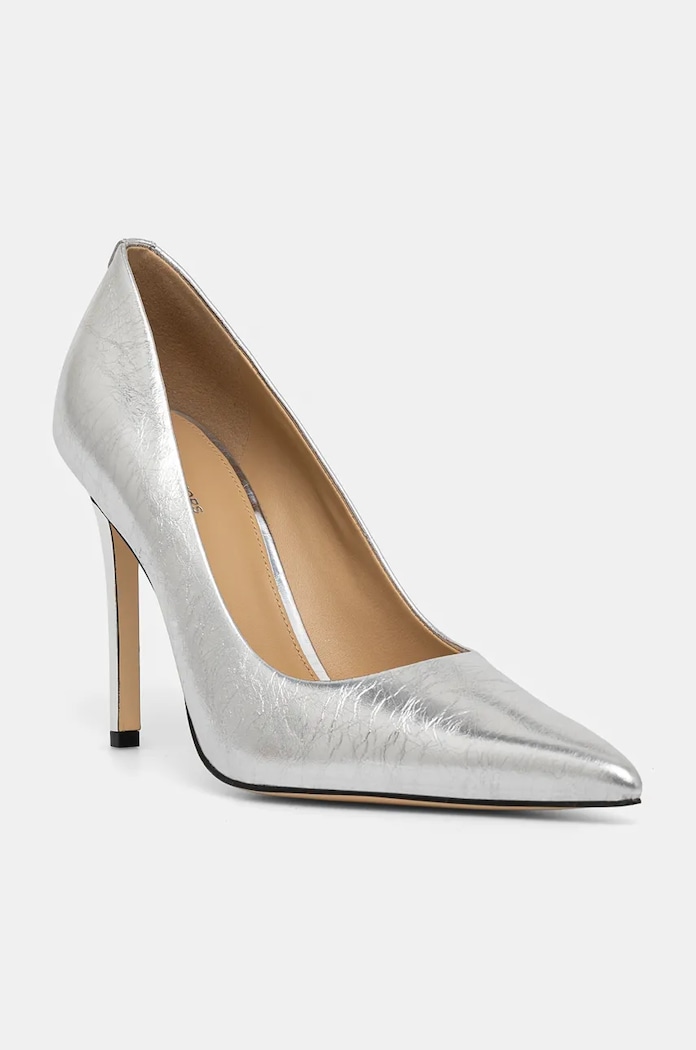 Kožne štikle MICHAEL Michael Kors Elyse High Pump štikla srebrna 40F5EYHP1M.040