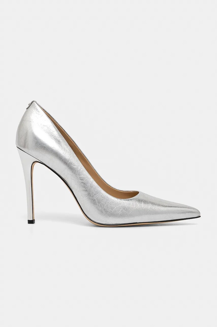 Kožne štikle MICHAEL Michael Kors Elyse High Pump 40F5EYHP1M.040 srebrna SS26