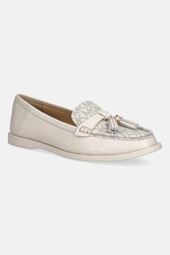 Kožne mokasinke MICHAEL Michael Kors Kiernan Loafer ravna bež 40T4KRFP1B.289