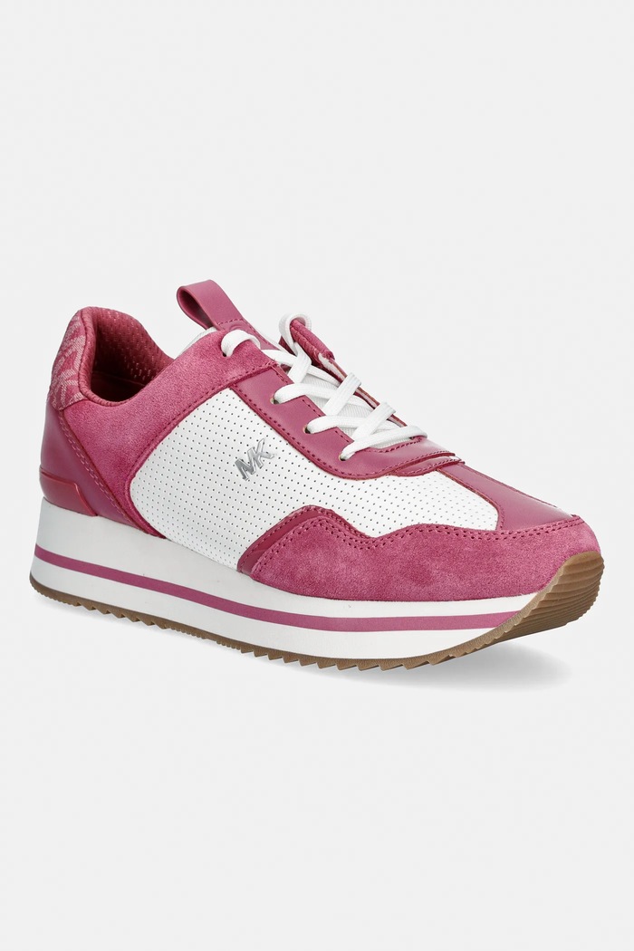 Tenisky MICHAEL Michael Kors Raina Trainer semišová koža ružová 43R6RNFS1L.661