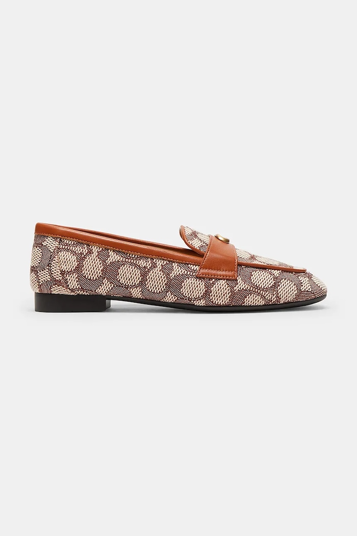 Μοκασίνια Coach Sculpted C Jacquard υφασμάτινο καφέ CCD68.URC