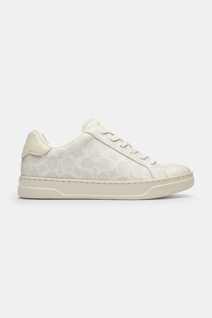 Coach sneakers High Line finta pelle fiore beige CCN67.OFW