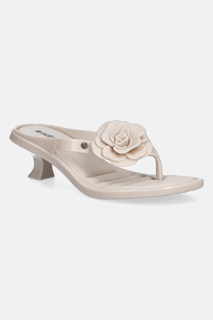 Japonke Melissa MELISSA THONG KITTEN HEEL PETALS AD 5-8 cm bež M.38148.BW647