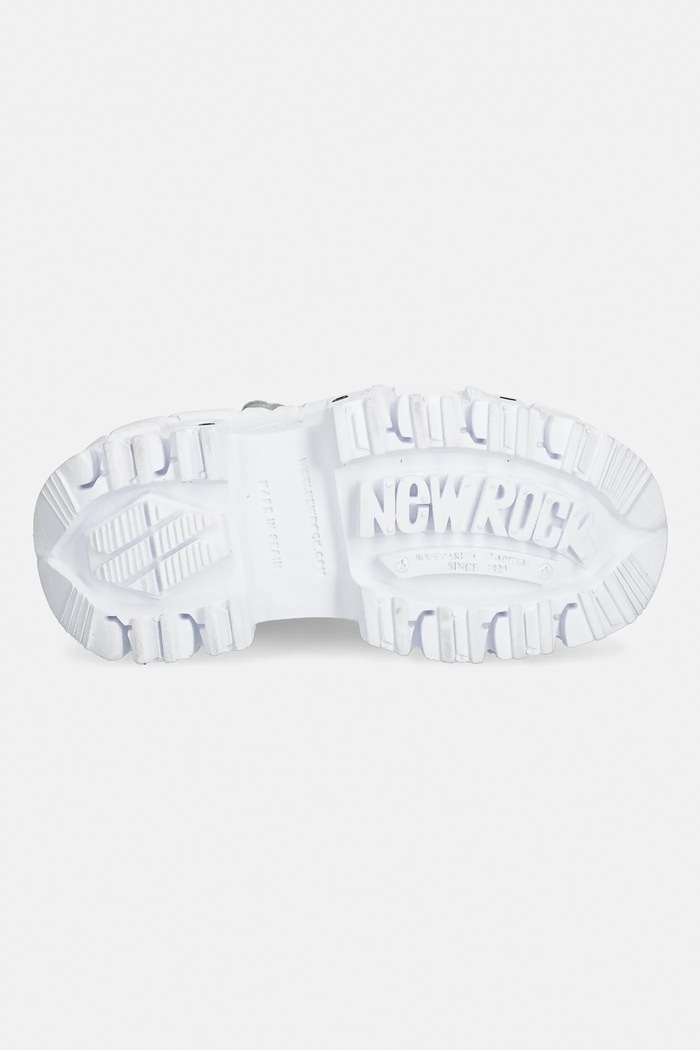 New Rock leather sneakers PELO CALVAS BLANCO PLATA, TANK BLANCO TORN M.106.C172 white