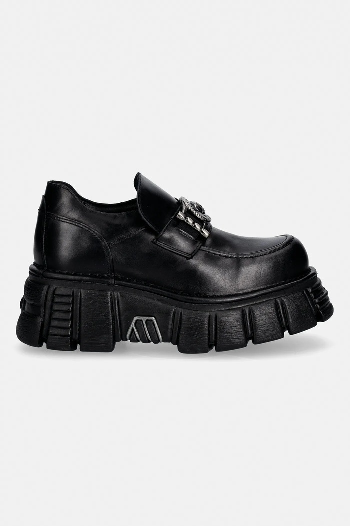 Kožené mokasíny New Rock CRUST NEGRO, TOWER NEGRO LATERAL M.895.C6 čierna SS26