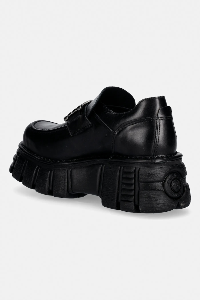 Obuv Kožené mokasíny New Rock CRUST NEGRO, TOWER NEGRO LATERAL M.895.C6 čierna