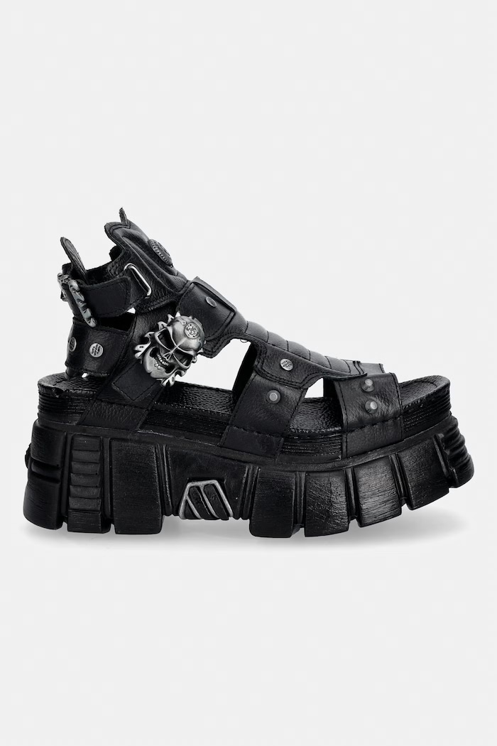 New Rock LUXOR NEGRO,TOWER NEGRO + LATERAL + ENT. Sandals Women's leather M.BIOS104.C7 black SS26