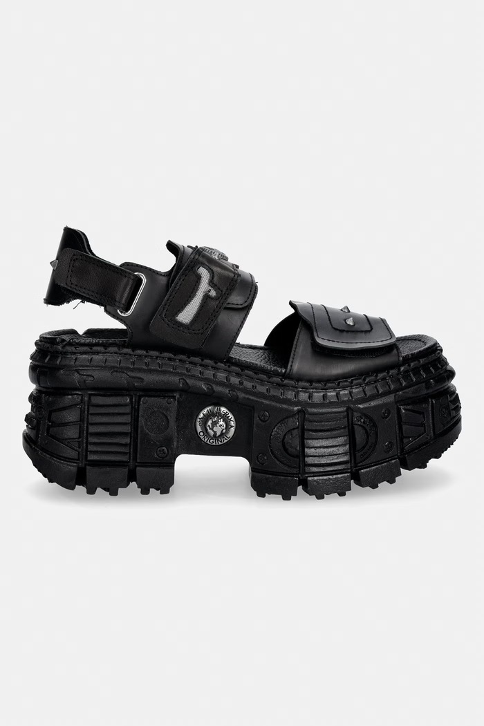 New Rock ANTIK NEGRO, ITALI NEGRO, TANK CASCO LATE sandals women's leather M.BIOS123.C5 black SS26
